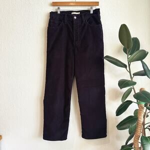 Levi's Ribeccage Straight Ankle Corduroy Jeans Womens Size 30 Black High Rise